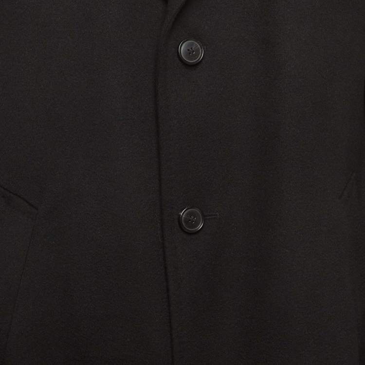 Pre Owned Boss By Hugo Boss Black Wool Felt Morgan Coat XL