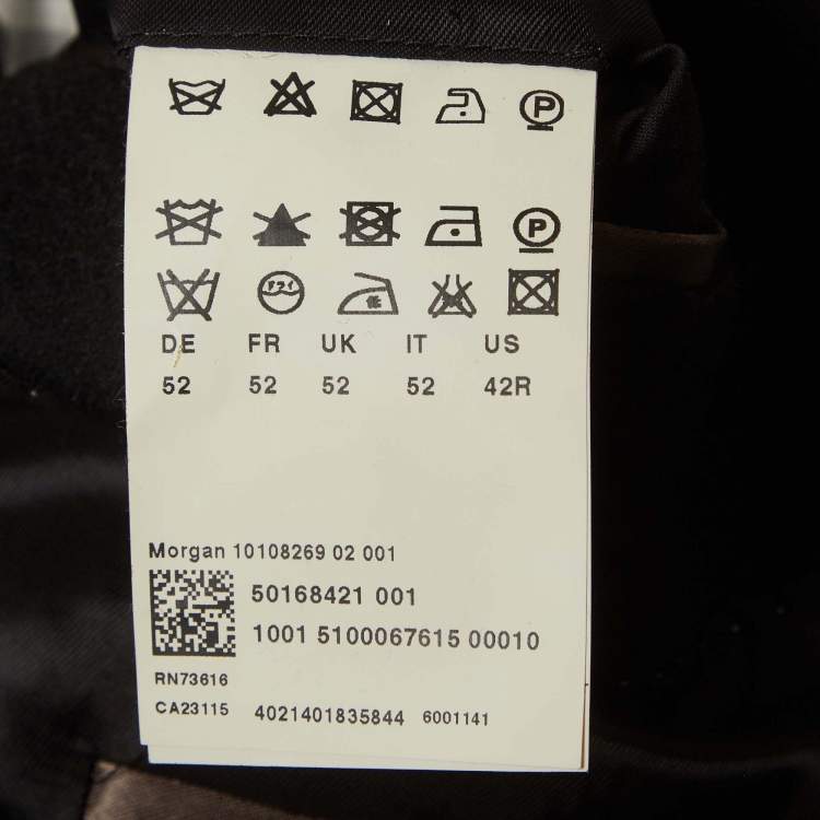 Pre Owned Boss By Hugo Boss Black Wool Felt Morgan Coat XL