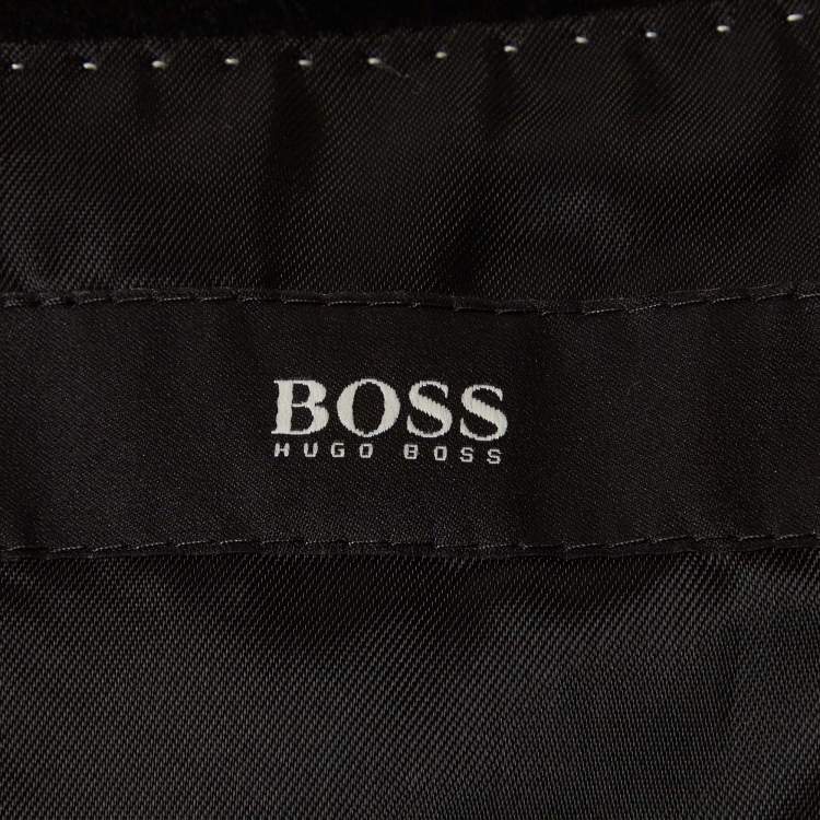 Pre Owned Boss By Hugo Boss Black Wool Felt Morgan Coat XL