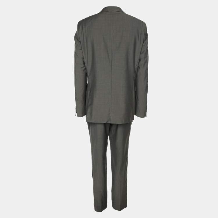 مملوكة مسبقًا Boss By Hugo Boss Grey Virgin Wool Blazer and Pants Suit XXL