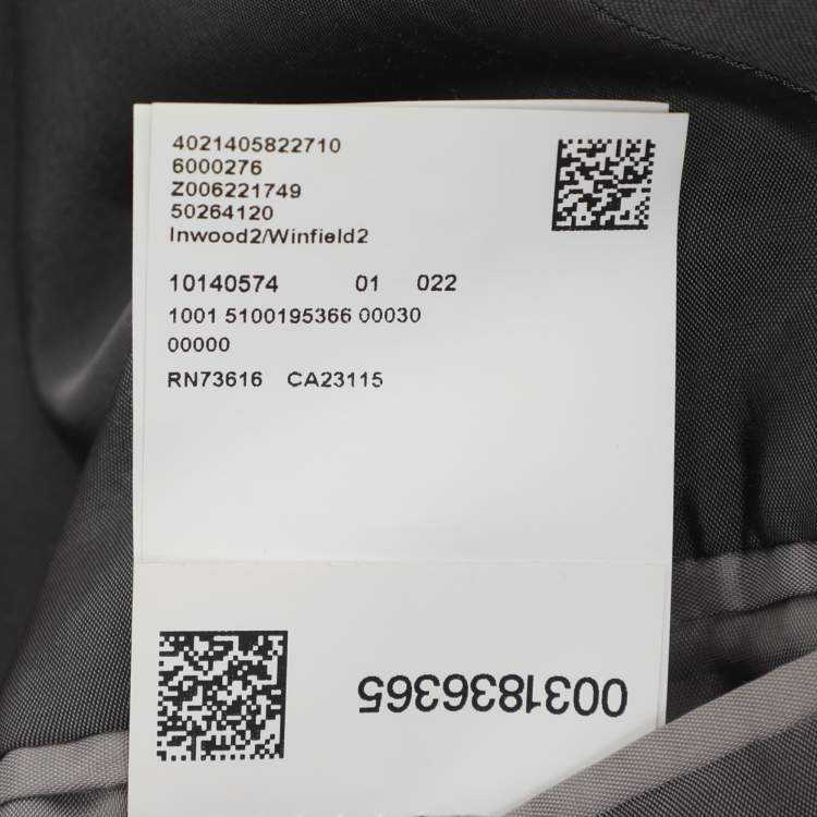 مملوكة مسبقًا Boss By Hugo Boss Grey Virgin Wool Blazer and Pants Suit XXL