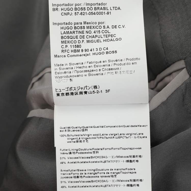 مملوكة مسبقًا Boss By Hugo Boss Grey Virgin Wool Blazer and Pants Suit XXL