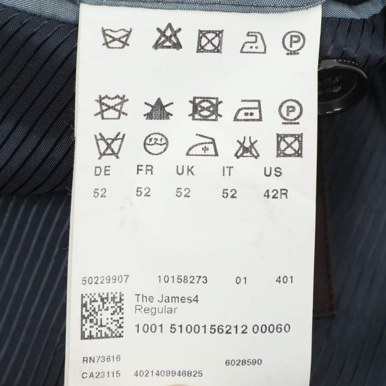 مملوكة مسبقًا Boss By Hugo boss Midnight Blue Virgin Wool Single Breasted Blazer XL