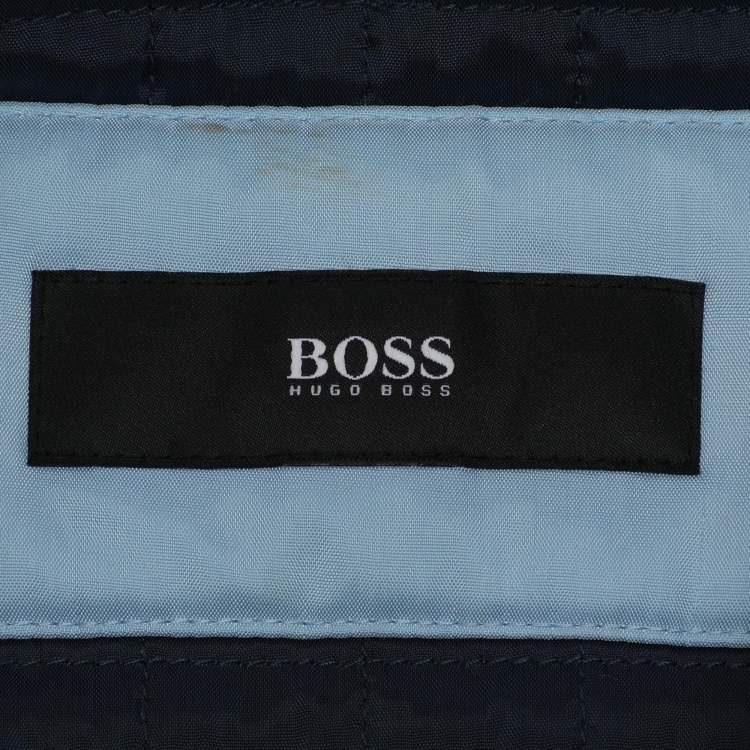 Pre Owned Boss By Hugo Boss Dark Grey Nylon Trench Coat XL