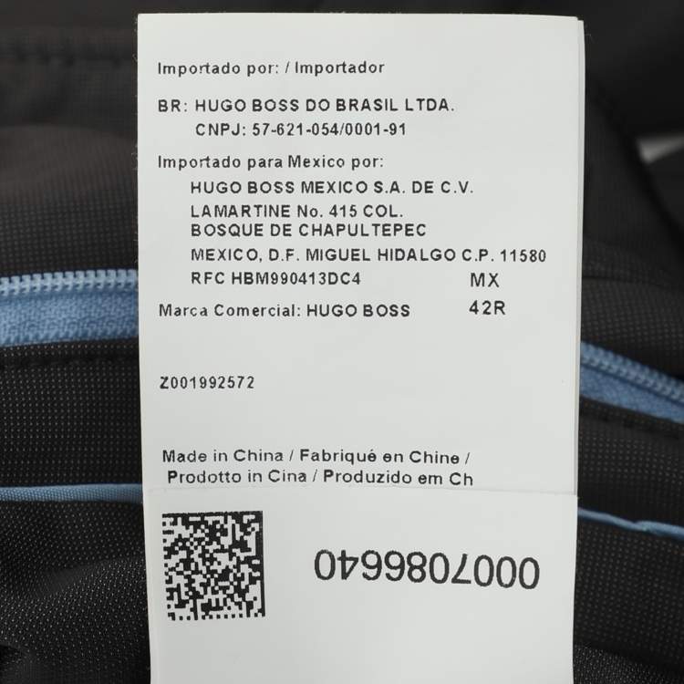 Pre Owned Boss By Hugo Boss Dark Grey Nylon Trench Coat XL