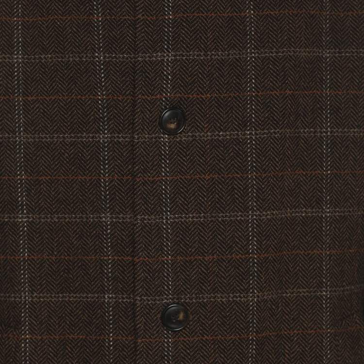 Pre Owned معطف توييد بني بوس باي هوغو بوس مقاس كبير