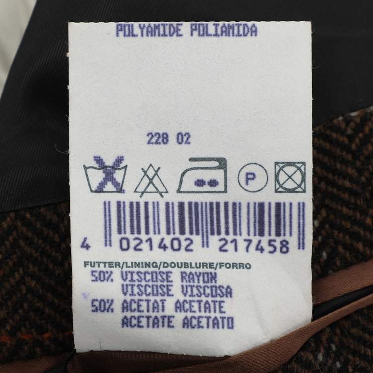 Pre Owned معطف توييد بني بوس باي هوغو بوس مقاس كبير