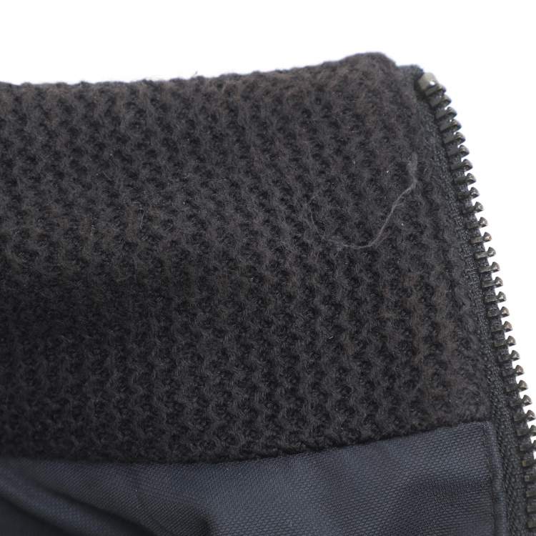 Pre Owned Boss By Hugo Boss Navy Blue Gabardine and Rib Knit Jacket XXL