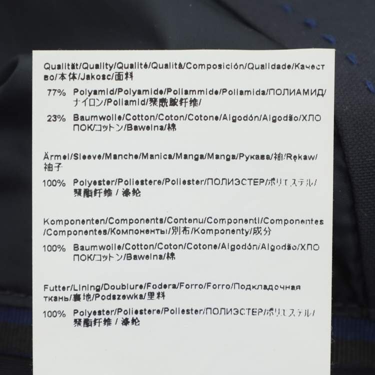 Pre Owned Boss By Hugo Boss Navy Blue Gabardine and Rib Knit Jacket XXL