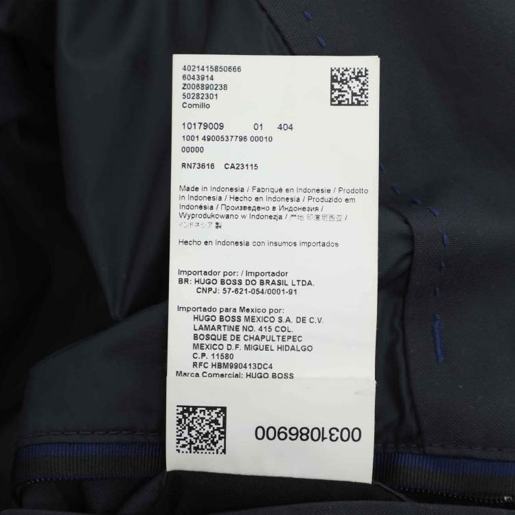 Pre Owned Boss By Hugo Boss Navy Blue Gabardine and Rib Knit Jacket XXL