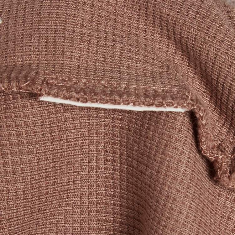 Pre Owned Boss By Hugo Boss Brown Mesh Jersey Polo T-Shirt L