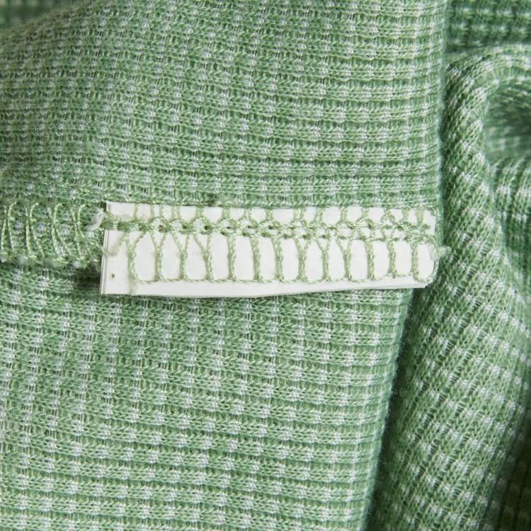 Pre Owned Boss By Hugo Boss Green Mesh Jersey Polo T-Shirt L