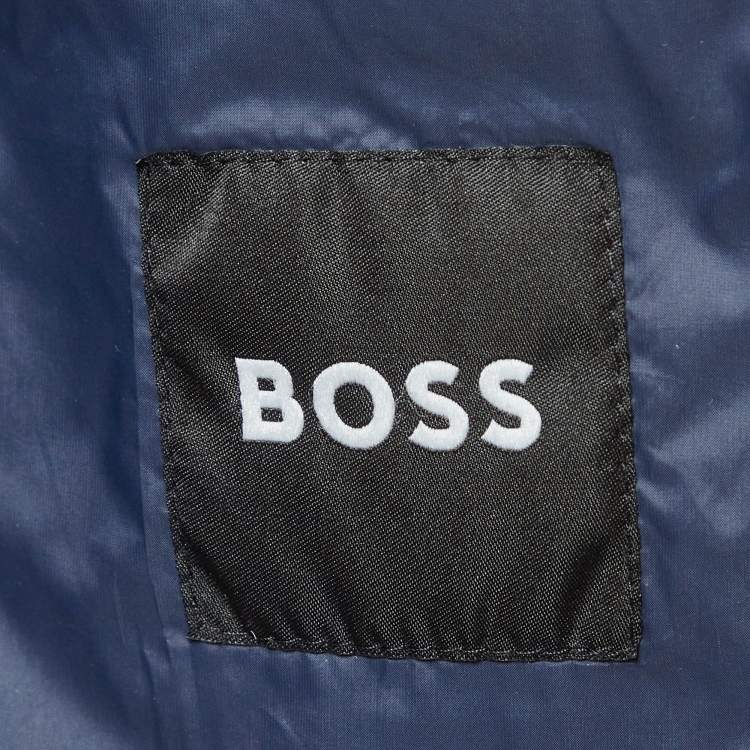 Pre Owned Boss by Hugo Boss Blue Synthetic Calpau Puffer Jacket L