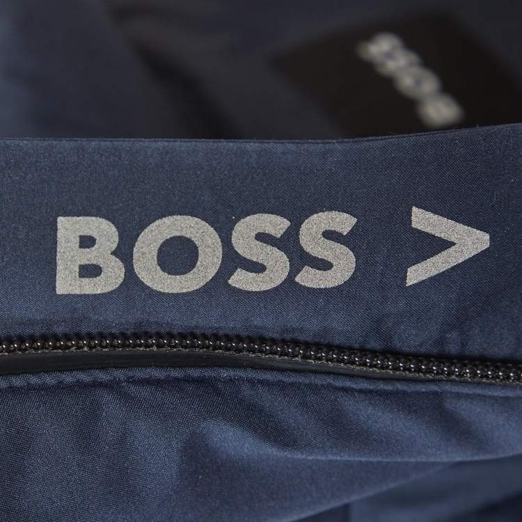 Pre Owned Boss by Hugo Boss Blue Synthetic Calpau Puffer Jacket L