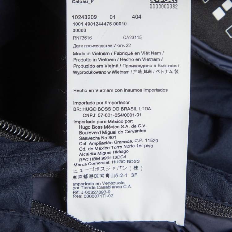 Pre Owned Boss by Hugo Boss Blue Synthetic Calpau Puffer Jacket L