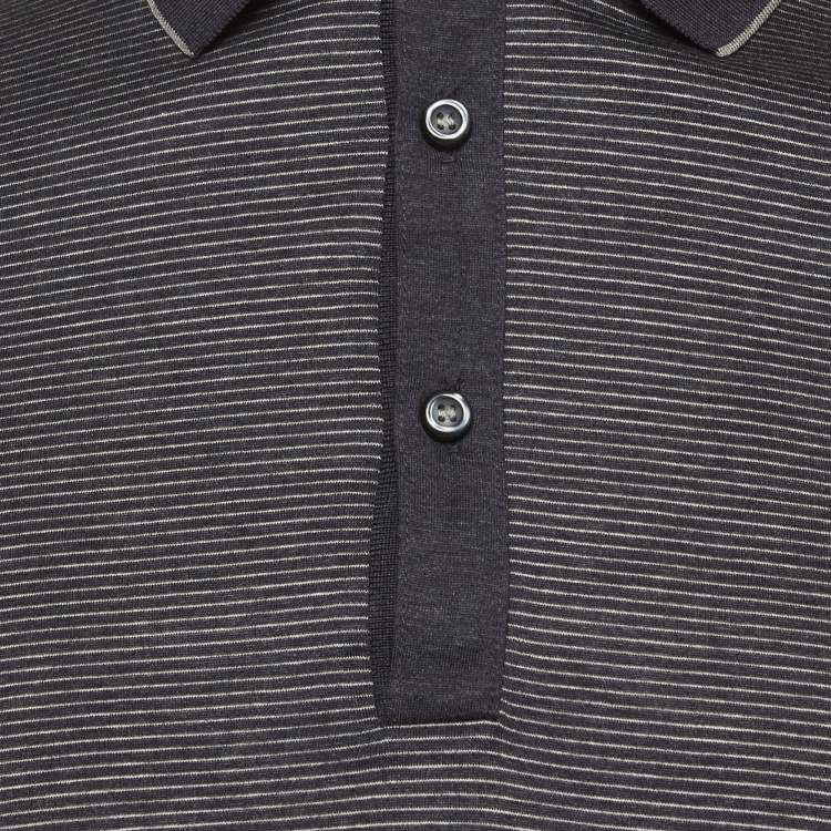 Pre Owned Boss By Hugo Boss Blue Jersey Teatina Polo T-Shirt S