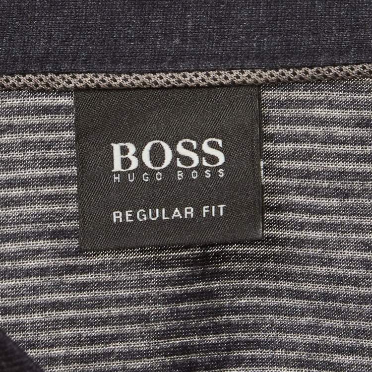 Pre Owned Boss By Hugo Boss Blue Jersey Teatina Polo T-Shirt S