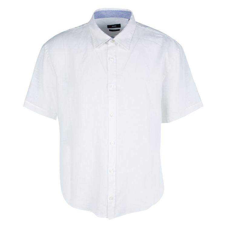 hugo boss short sleeve white shirt