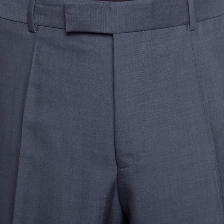 Pre Owned Boss By Hugo Boss Grey Wool and Mohair Tailored Trousers 4XL