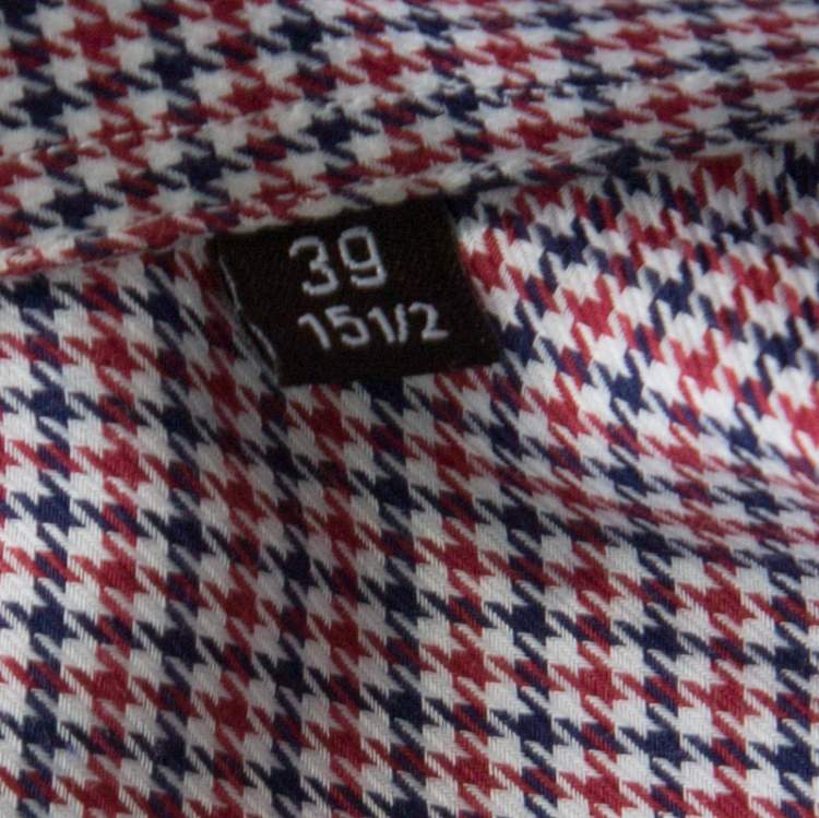Pre Owned Boss By Hugo Boss Multicolor Houndstooth Printed Cotton Dwayne Slim Fit Shirt M