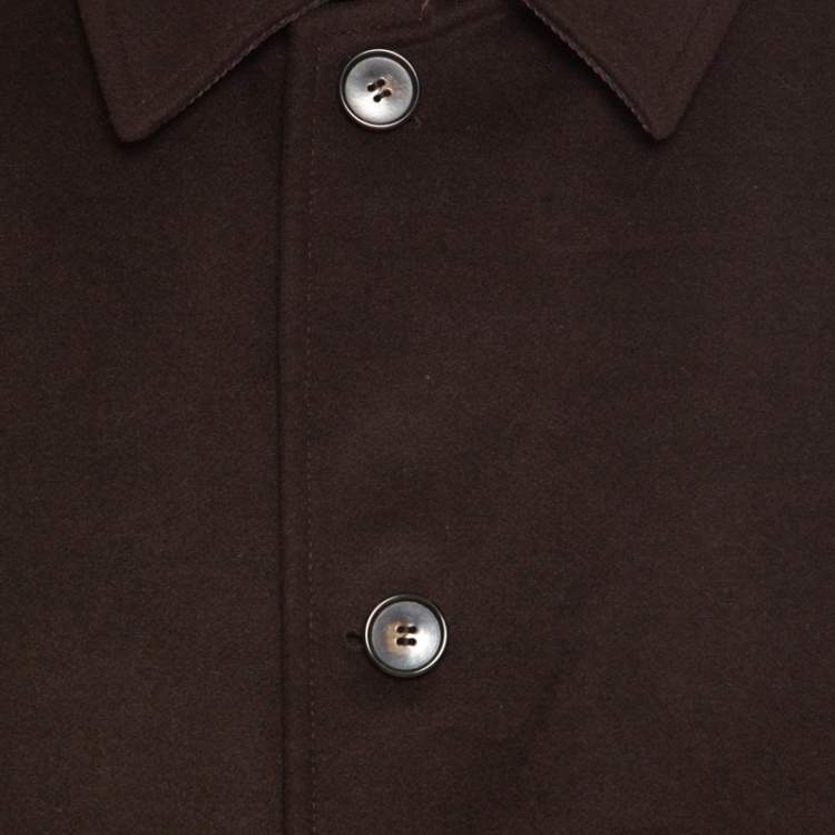 Pre Owned Boss By Hugo Boss Brown Wool and Cashmere The Task9 Overcoat 2XL