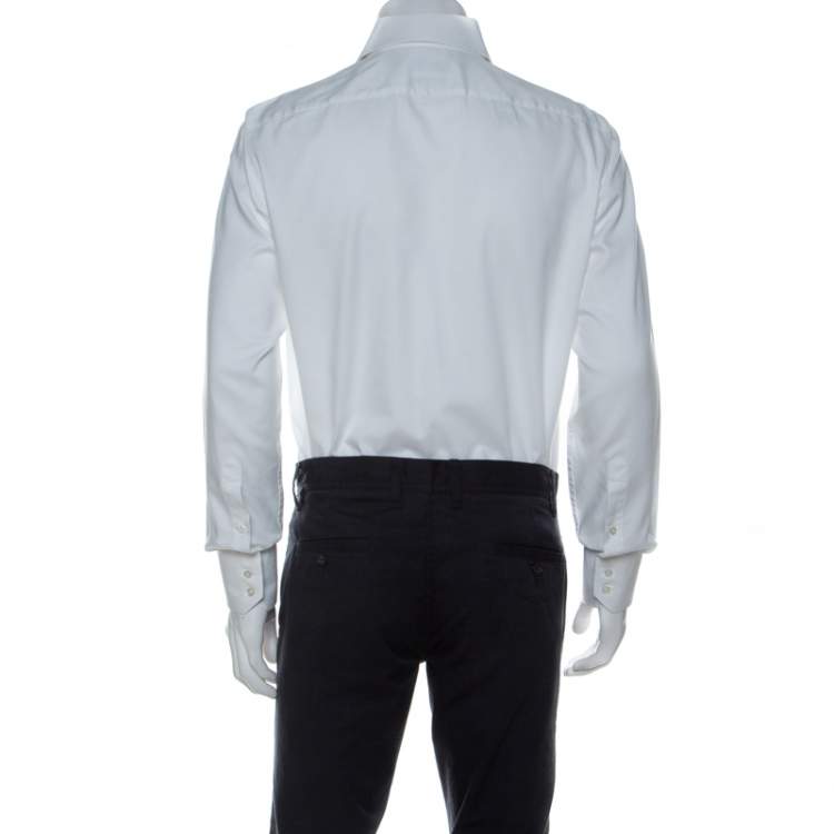 Pre Owned Boss By Hugo Boss White Cotton Regular Fit Gerald Shirt M