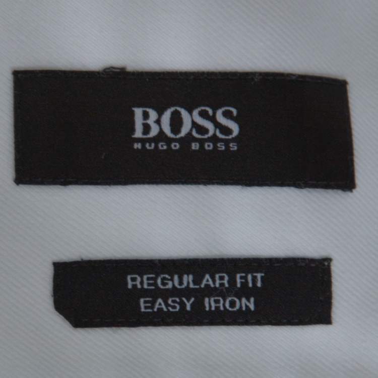 Pre Owned Boss By Hugo Boss White Cotton Regular Fit Gerald Shirt M