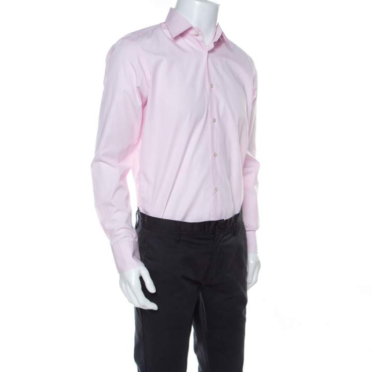 Boss By Hugo Boss Light Pink Cotton Regular Fit Enzo Shirt M Boss