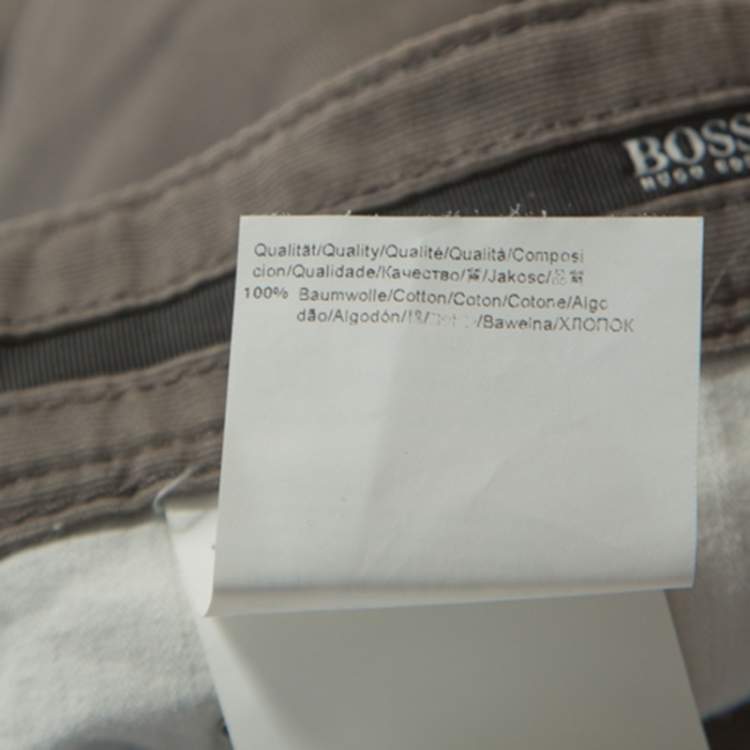 Pre Owned Boss By Hugo Boss Grey Cotton Oklahoma Trousers L