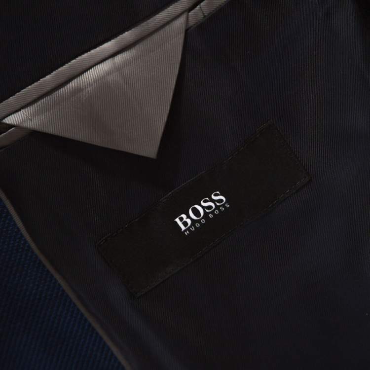 Pre Owned Boss by Hugo Boss Navy Blue Wool Jeen Blazer L