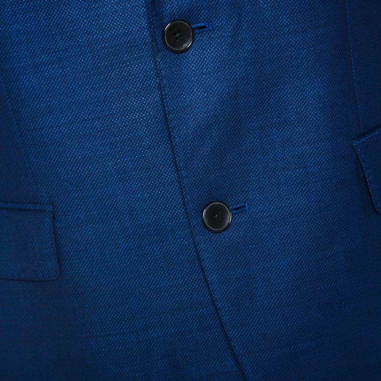 Pre Owned Boss by Hugo Boss Navy Blue Wool Jeen Blazer L
