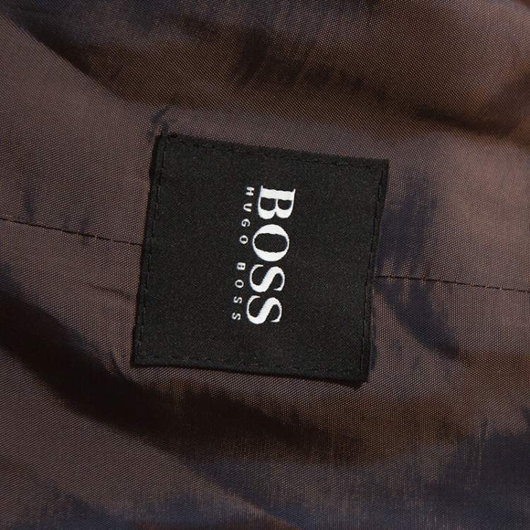 Pre Owned Boss By Hugo Boss Black Striped Velvet Casso Blazer XL