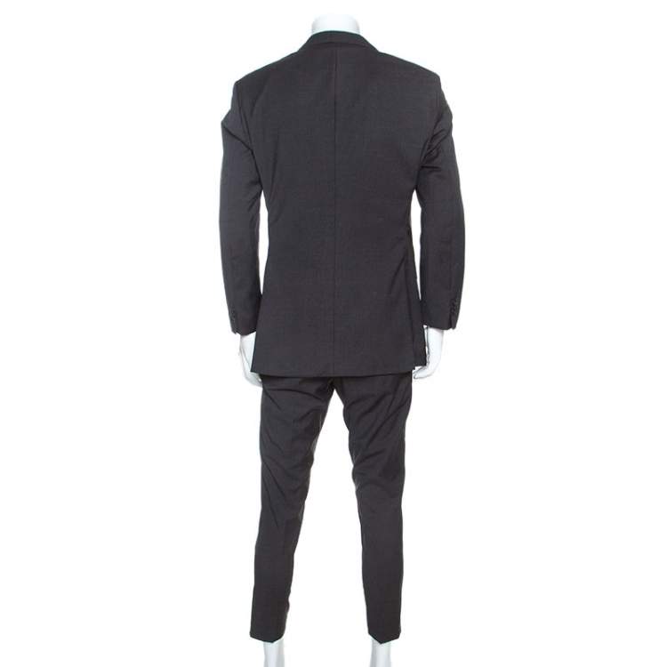 Pre Owned Hugo Boss Grey Micro Checked Wool James5/Sharp7 Suit L
