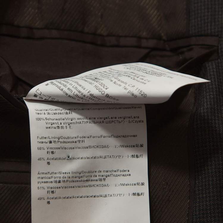 Pre Owned Hugo Boss Grey Micro Checked Wool James5/Sharp7 Suit L