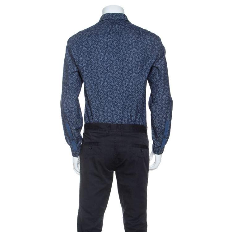 Pre Owned Boss By Hugo Boss Bicolor Printed Bersh Slim Fit Shirt M