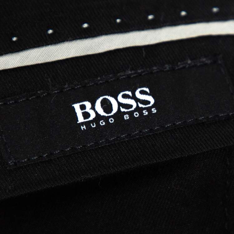 Pre Owned Boss By Hugo Boss Charcoal Grey Check Patterned Wool Sharp2 Pants L 