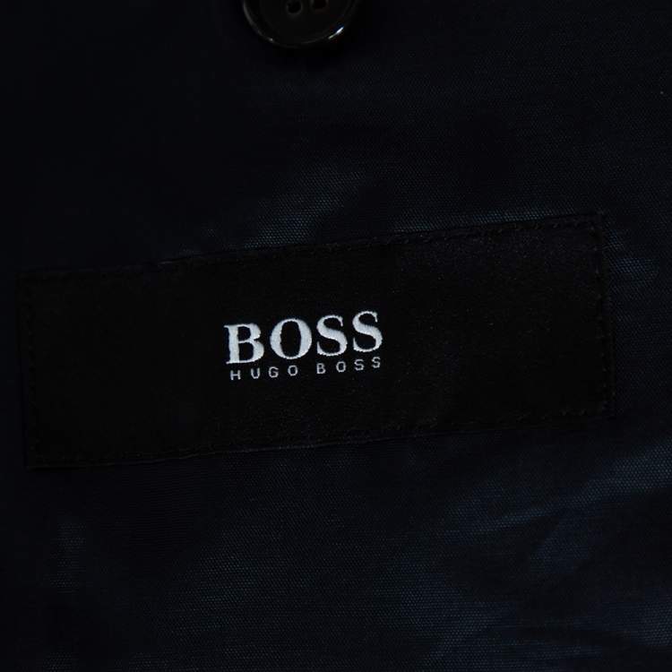Pre Owned Boss By Hugo Boss Blue Micro Check Patterned Wool The Kings/Central_1 Suit L 