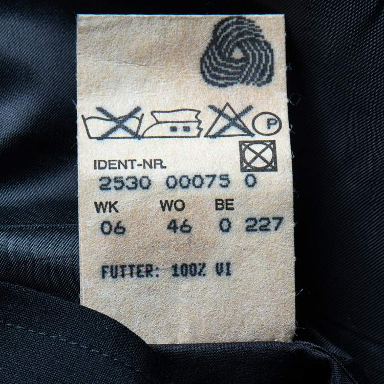 Pre Owned Boss By Hugo Boss Black Wool Double Breasted Jacket XXL