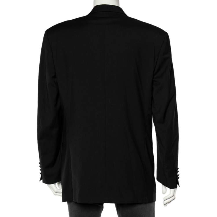 Pre Owned Boss By Hugo Boss Black Wool Double Breasted Jacket XXL