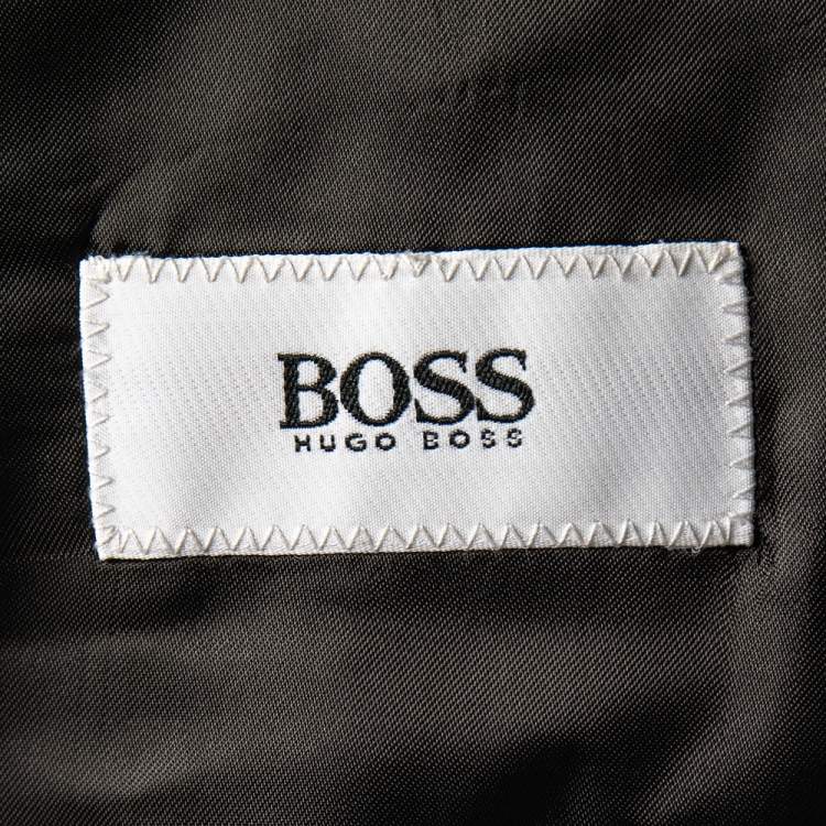 Pre Owned Boss By Hugo Boss Black Wool Double Breasted Jacket XXL