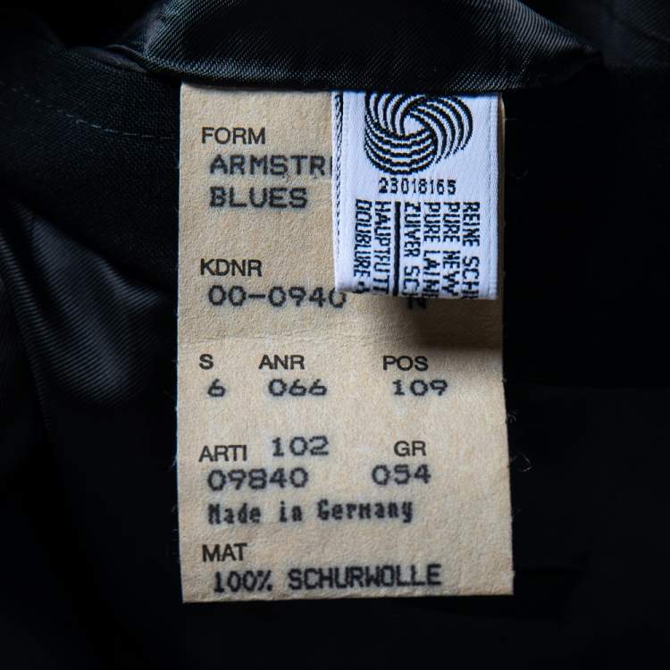Pre Owned Boss By Hugo Boss Black Wool Double Breasted Jacket XXL