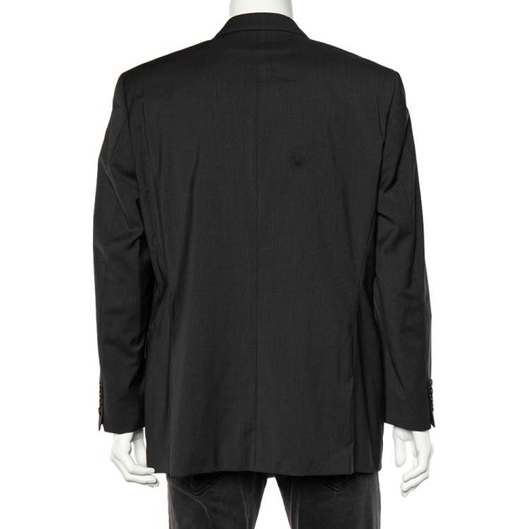 Pre Owned Boss By Hugo Boss Grey Wool Button Front Blazer XL
