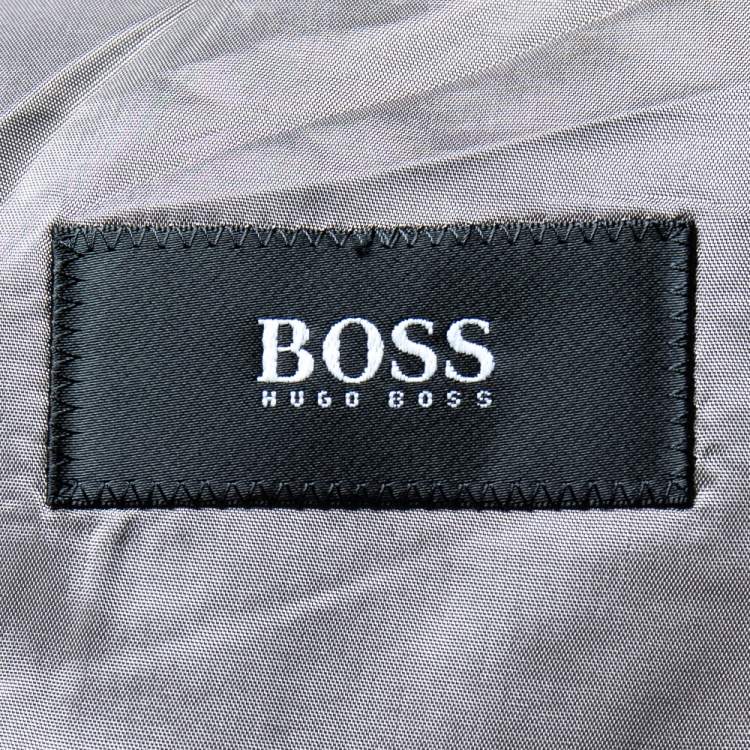 Pre Owned Boss By Hugo Boss Grey Wool Button Front Blazer XL