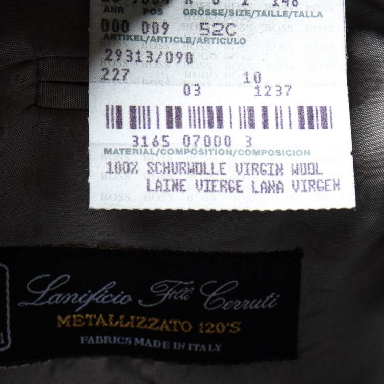 Pre Owned Boss By Hugo Boss Grey Wool Button Front Blazer XL