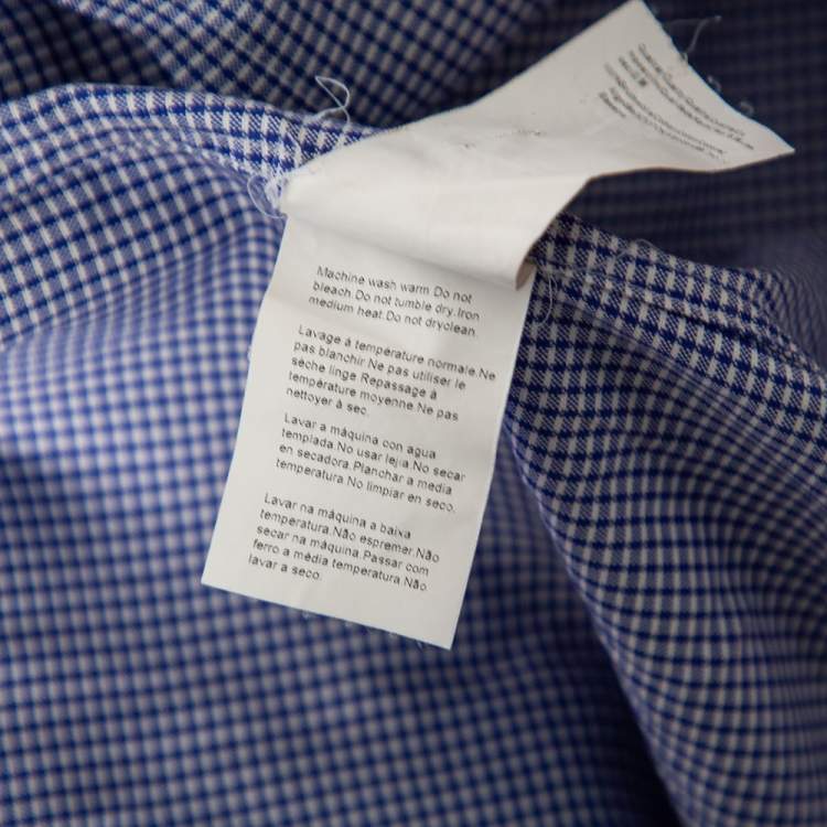 Pre Owned Boss By Hugo Boss Blue Check Cotton Button Front Slim Fit Shirt M 