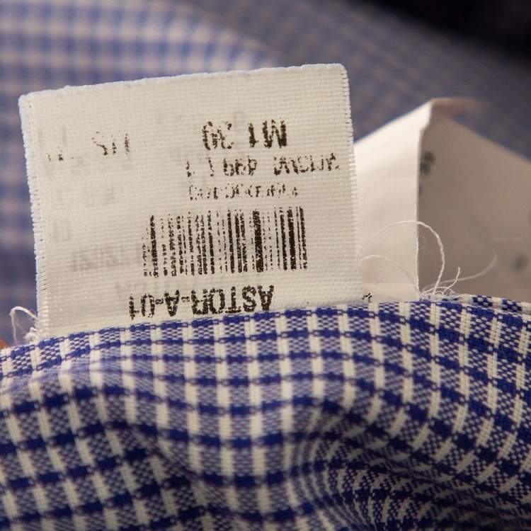 Pre Owned Boss By Hugo Boss Blue Check Cotton Button Front Slim Fit Shirt M 