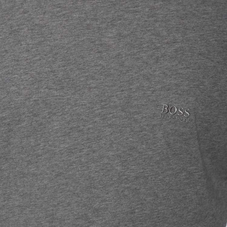 Pre Owned Boss by Hugo Boss Grey Cotton Logo Embroidered Short Sleeve T-Shirt XXL