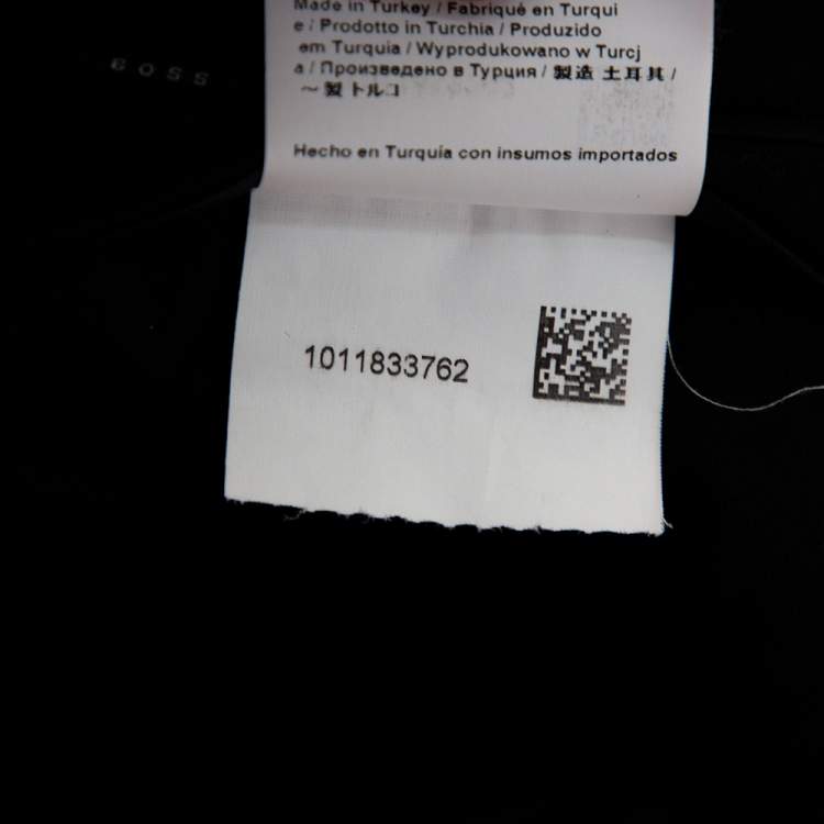 Pre Owned Boss By Hugo Boss Black Striped Wool Single Breasted Suit XXL