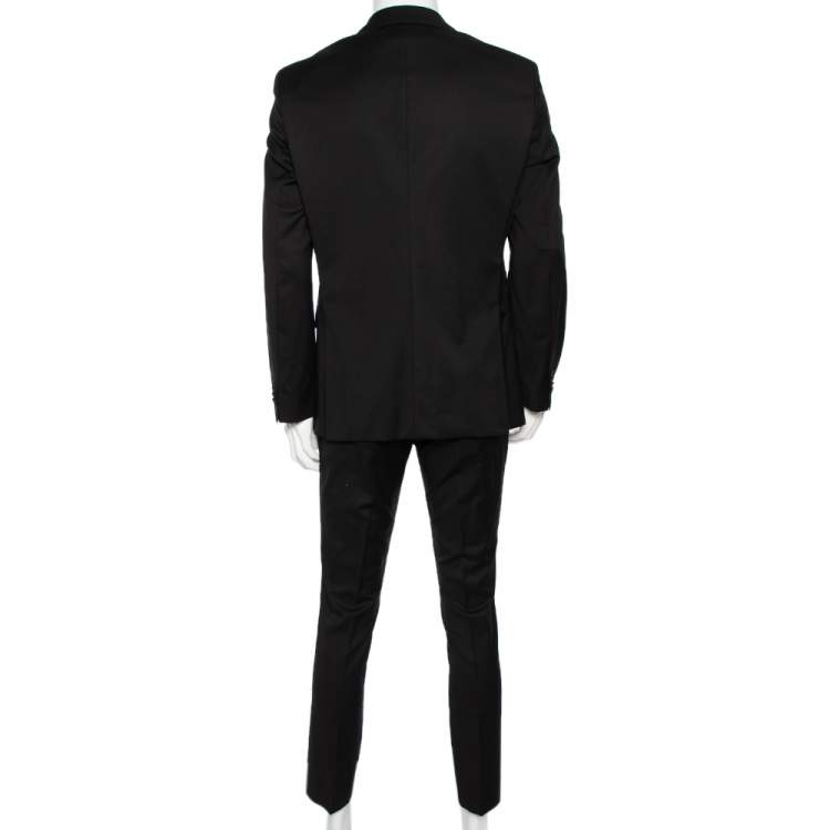 Pre Owned Boss By Hugo Boss Black Wool Travel Suit L