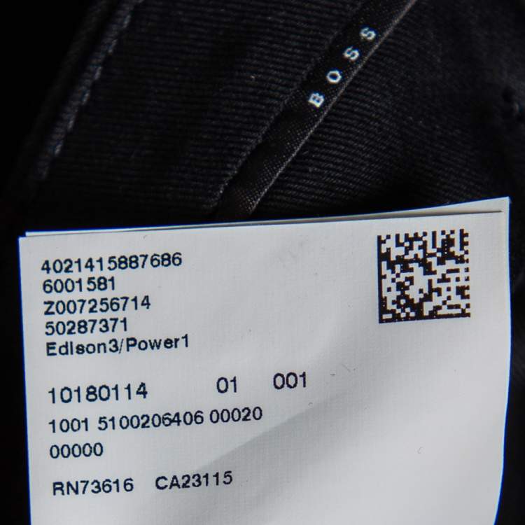 Pre Owned Boss By Hugo Boss Black Wool Super110 Suit L